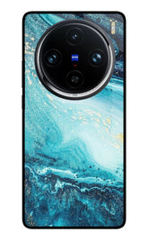 Blue Glitter Marble Vivo X100 Pro Glass Case